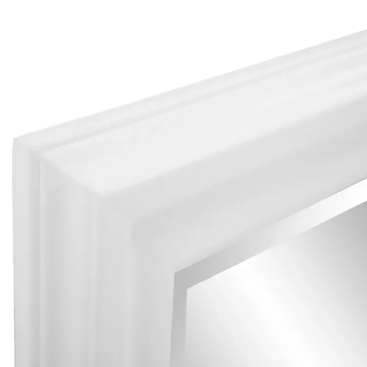 Decorative Mirrors-Kirklands Home George Ridged Rectangular Wall Mirror White