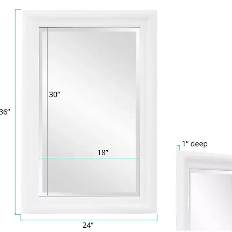 Decorative Mirrors-Kirklands Home George Ridged Rectangular Wall Mirror White