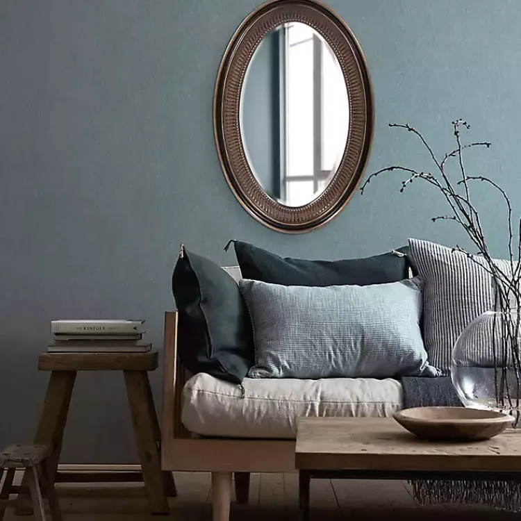 Decorative Mirrors-Kirklands Home Ethan Bronze Ribbed Oval Wall Mirror