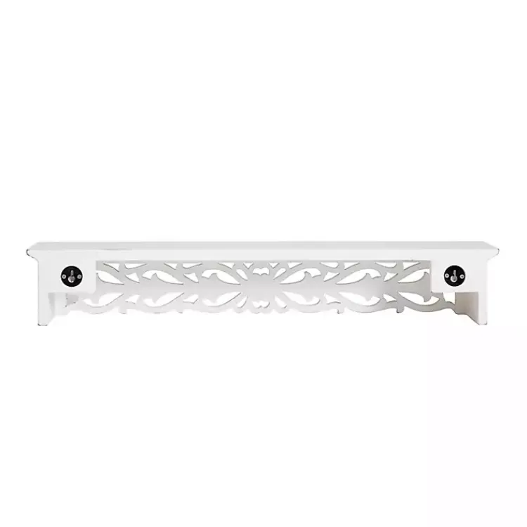 Shelves-Kirklands Home White Carved Floral Wall Shelf