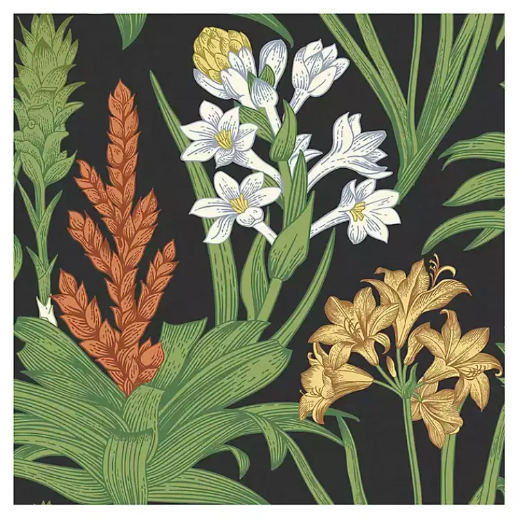 Wall Murals & Wallpaper-Kirklands Home Botanical Villa Peel & Stick Wallpaper Black