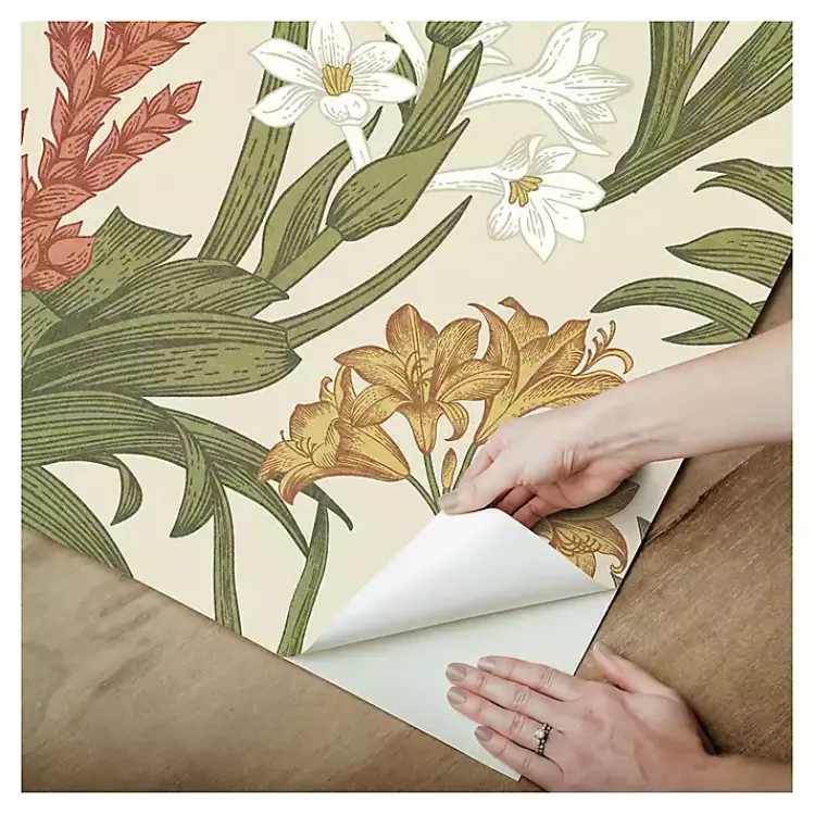 Wall Murals & Wallpaper-Kirklands Home Botanical Villa Peel & Stick Wallpaper Ivory