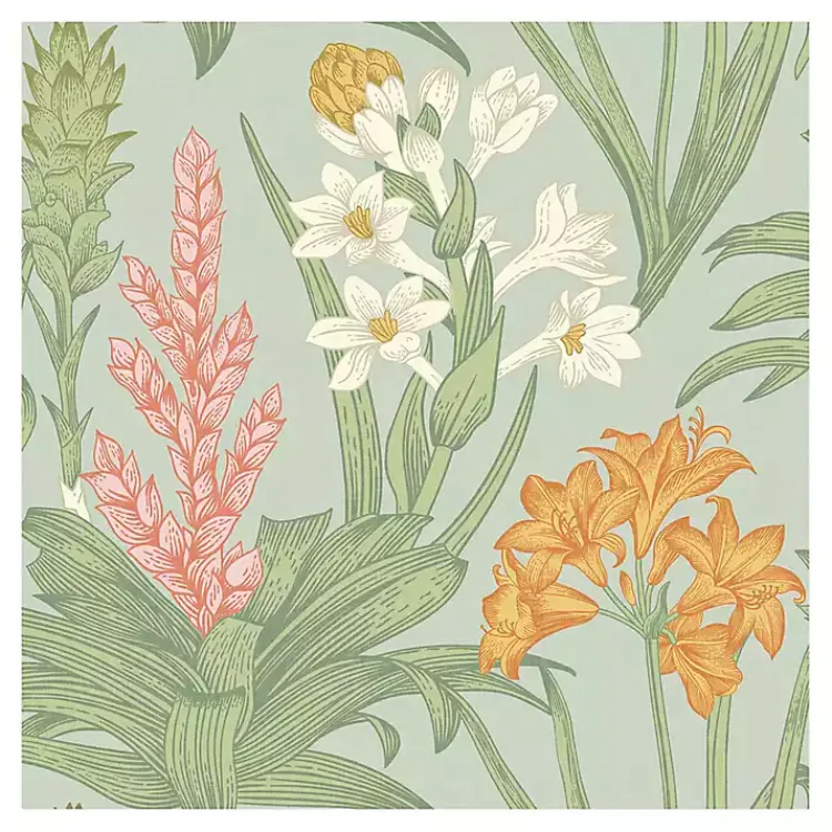 Wall Murals & Wallpaper-Kirklands Home Botanical Villa Peel & Stick Wallpaper Green