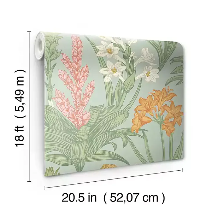 Wall Murals & Wallpaper-Kirklands Home Botanical Villa Peel & Stick Wallpaper Green