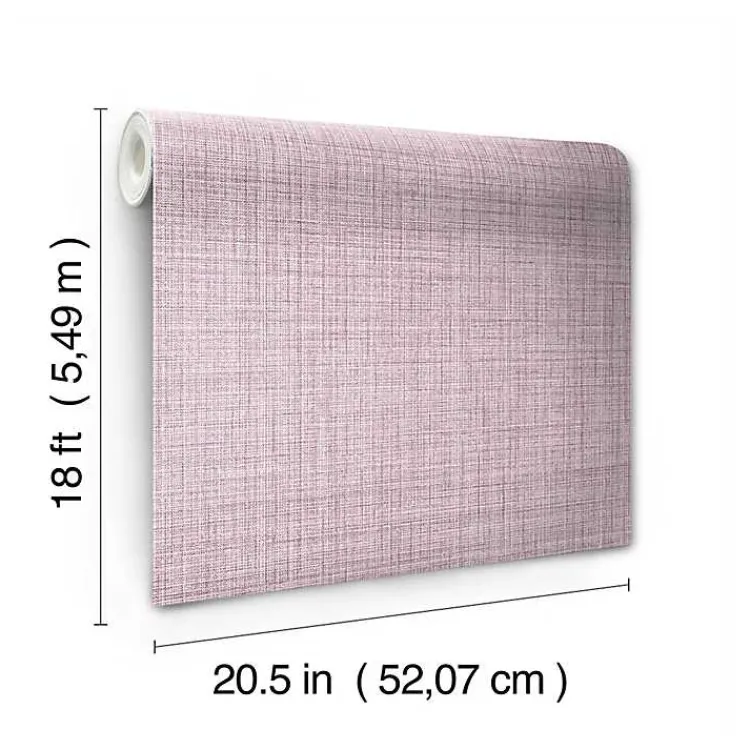 Wall Murals & Wallpaper-Kirklands Home Textured Faux Fabric Peel & Stick Wallpaper Purple