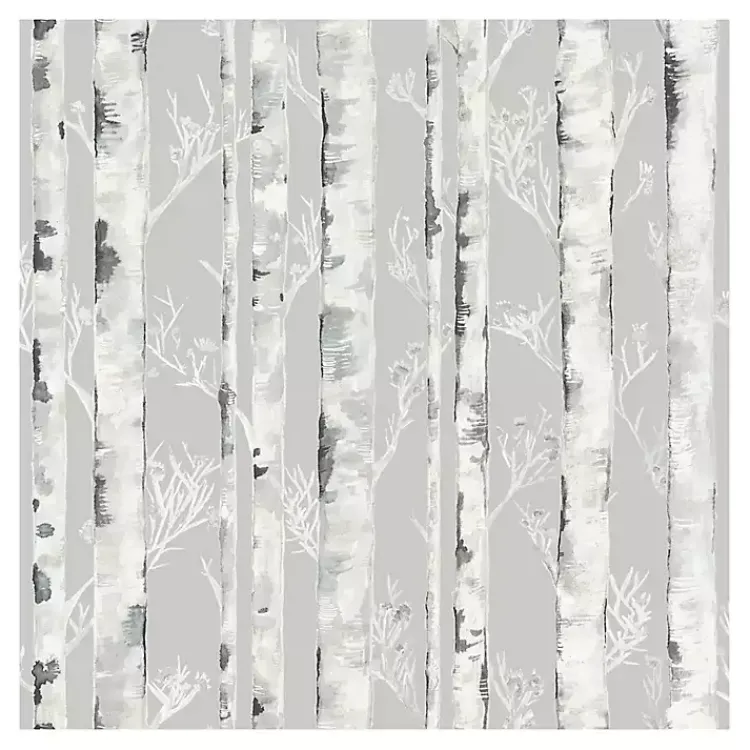 Wall Murals & Wallpaper-Kirklands Home Birch Peel & Stick Wallpaper Gray