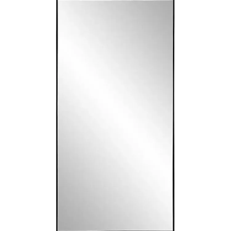 Decorative Mirrors-Kirklands Home Black Thin Frame Rectangle Wall Mirror