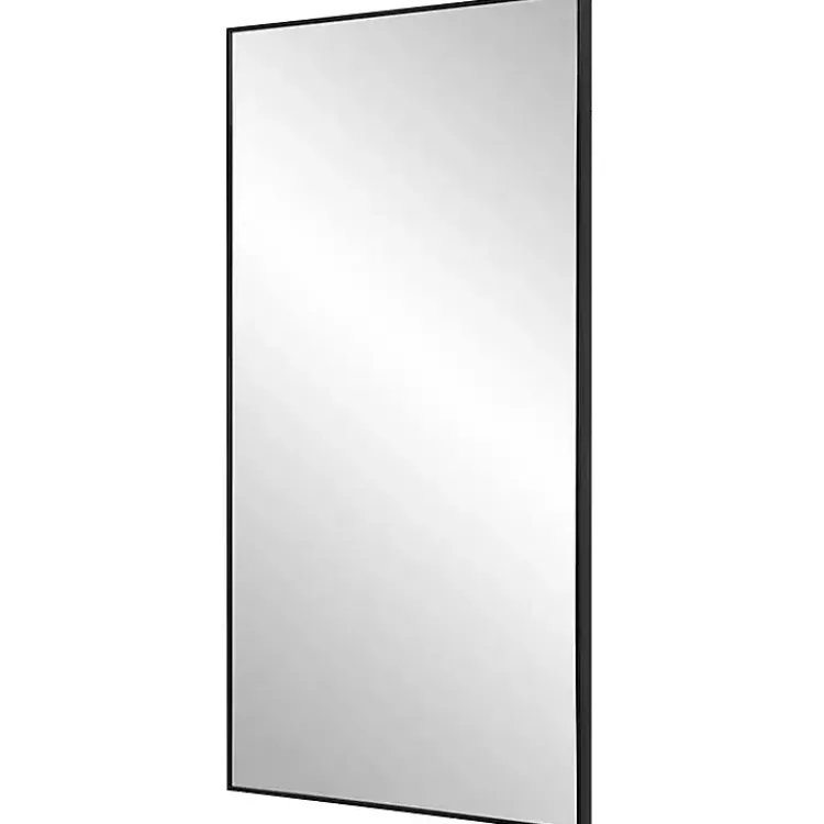 Decorative Mirrors-Kirklands Home Black Thin Frame Rectangle Wall Mirror