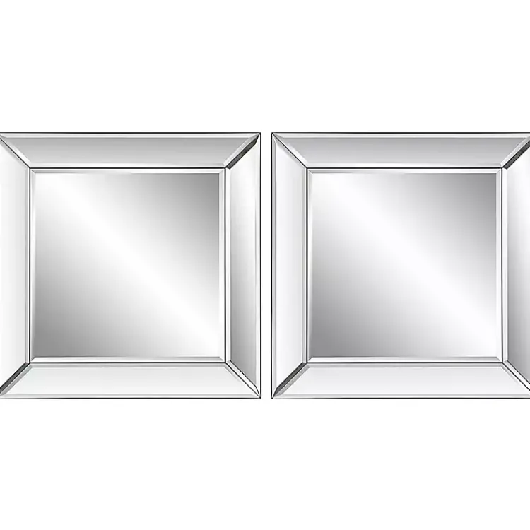 Decorative Mirrors-Kirklands Home Frameless Beveled Square Mirrors, Set of 2
