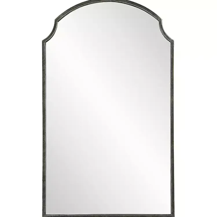 Decorative Mirrors-Kirklands Home Dark Bronze Arched Scallop Edge Wall Mirror Gray