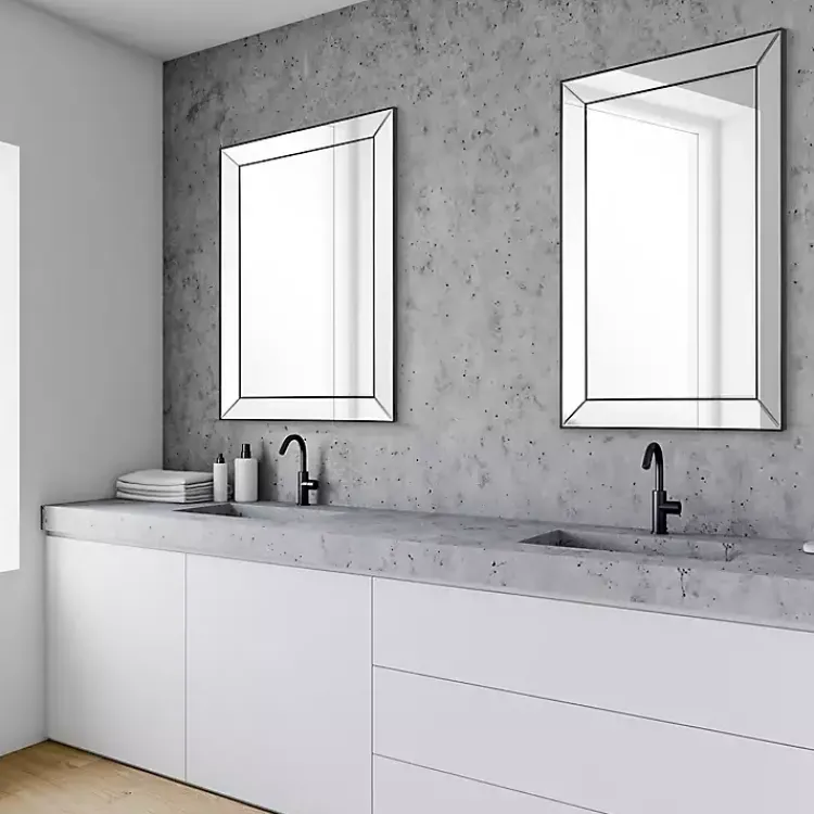 Decorative Mirrors-Kirklands Home Dark Bronze Bevel Rectangle Wall Mirror