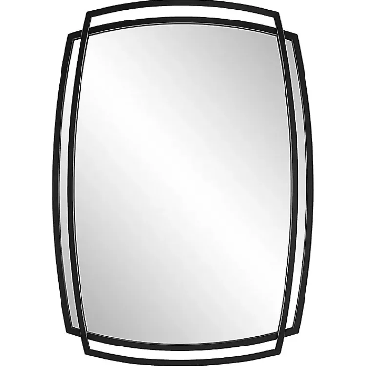 Decorative Mirrors-Kirklands Home Black Curved Overlapping Wall Mirror