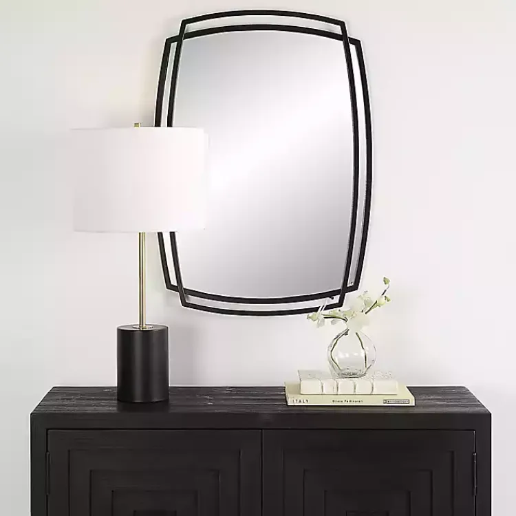 Decorative Mirrors-Kirklands Home Black Curved Overlapping Wall Mirror