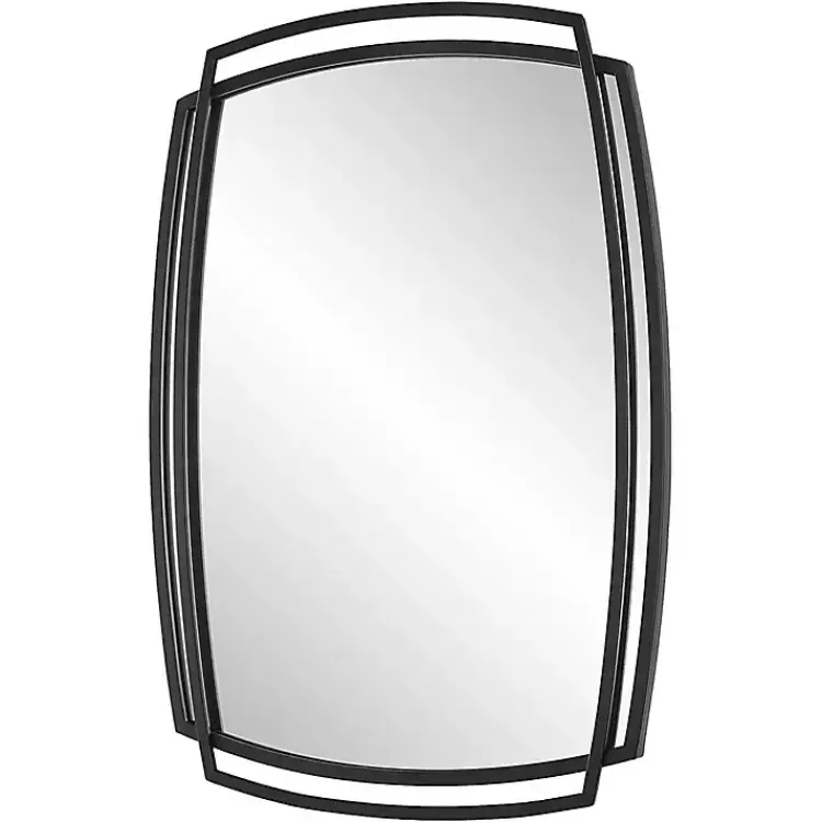 Decorative Mirrors-Kirklands Home Black Curved Overlapping Wall Mirror