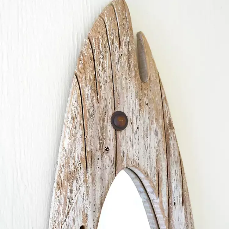Decorative Mirrors-Kirklands Home Carved Wooden Fish Wall Mirror
