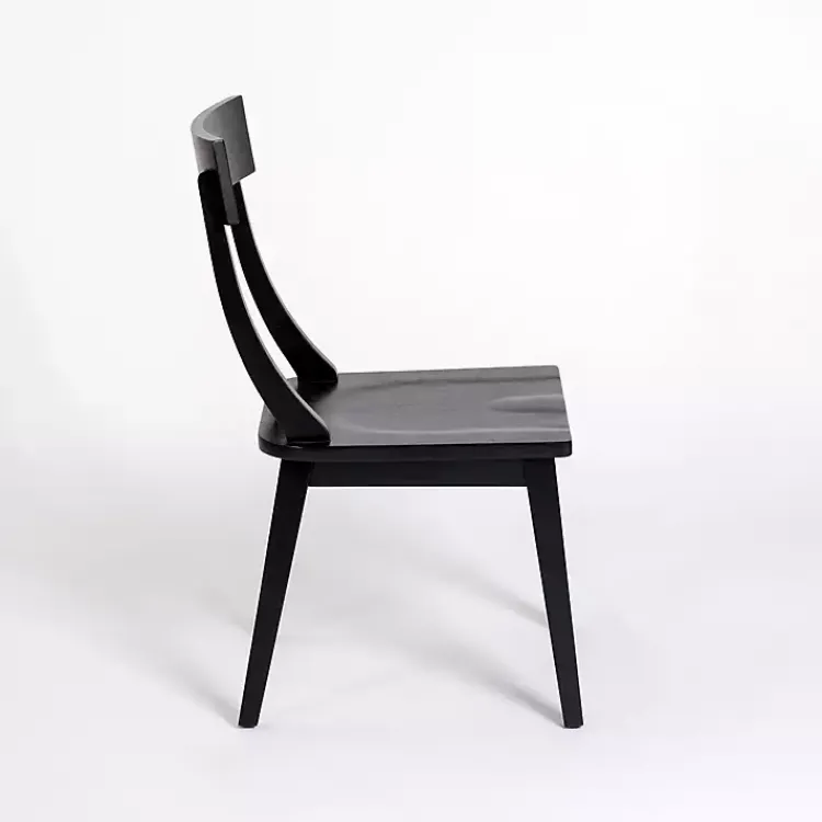 Dining Chairs-Kirklands Home Wood T-Back Dining Chair Black