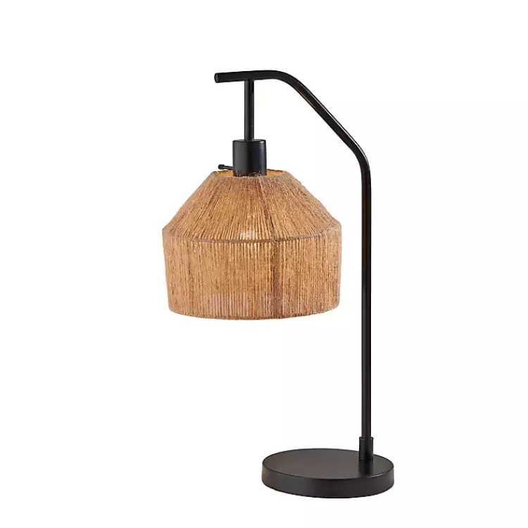 Table Lamps-Kirklands Home Amalfi Natural Rope Shade Table Lamp Blue