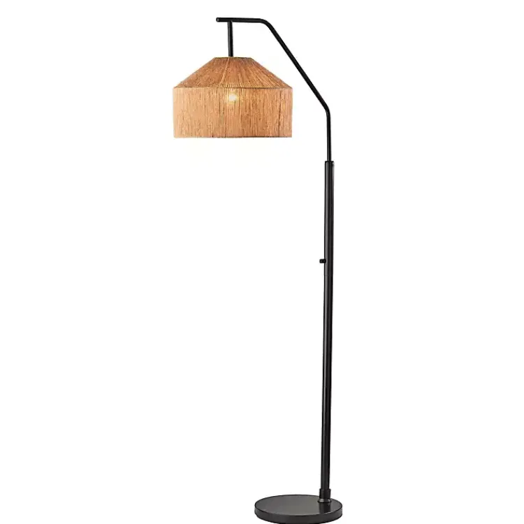 Floor Lamps-Kirklands Home Amalfi Natural Rope Shade Floor Lamp Brown