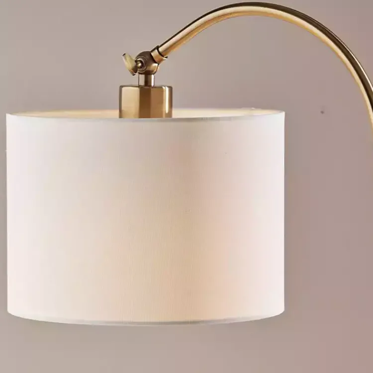 Table Lamps-Kirklands Home Antique Brass Arc Table Lamp White