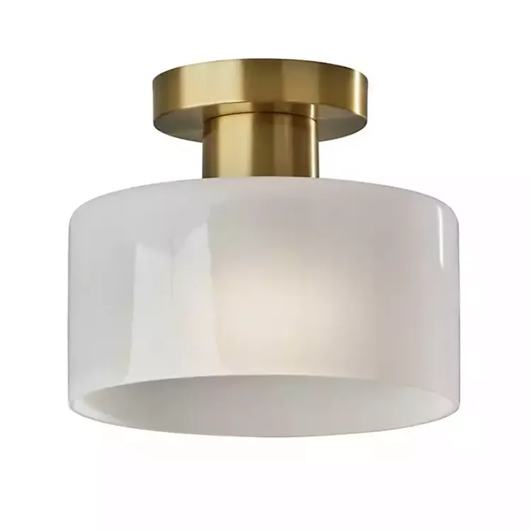 Flush Mount Lighting-Kirklands Home Antique Brass Rhodes Flush Mount Light Gold