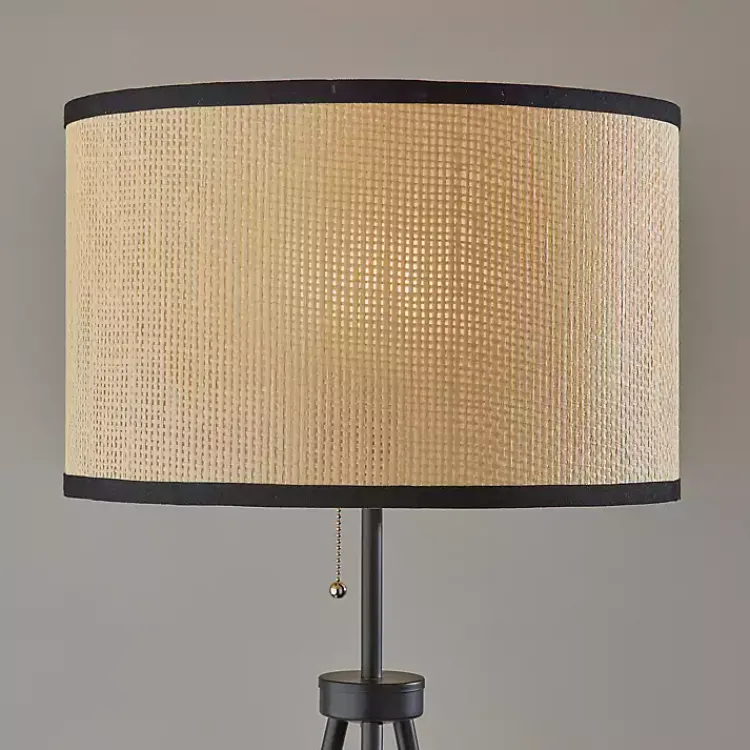 Floor Lamps-Kirklands Home Natural Woven Shade Rowan Floor Lamp Tan