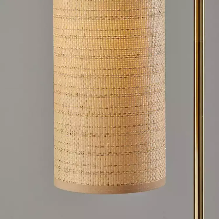 Floor Lamps-Kirklands Home Natural Woven Shade Malina Floor Lamp Tan