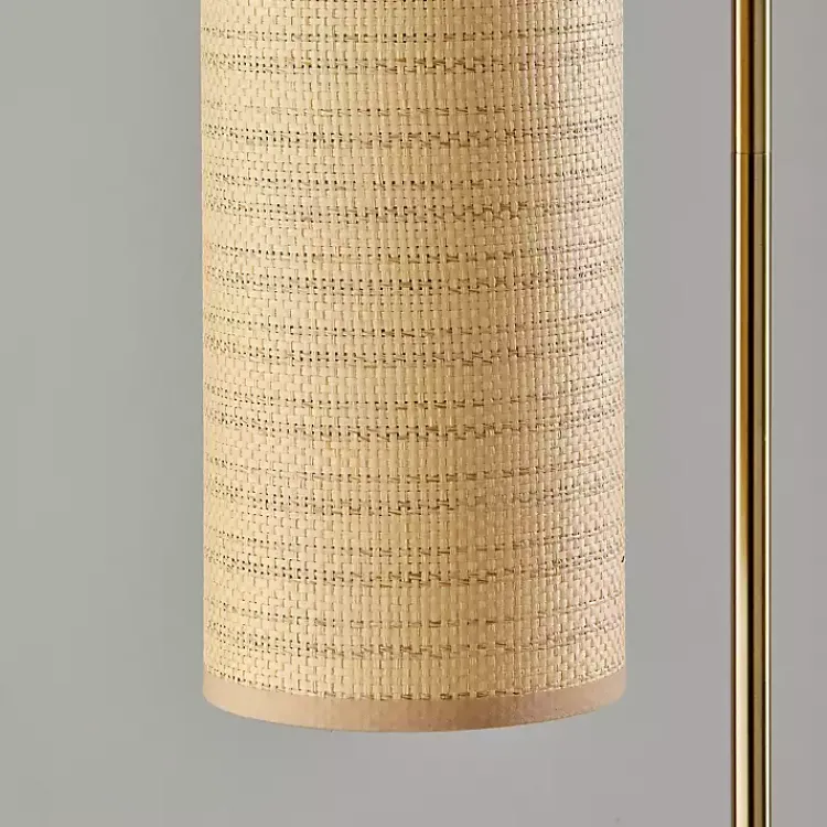 Floor Lamps-Kirklands Home Natural Woven Shade Malina Floor Lamp Tan