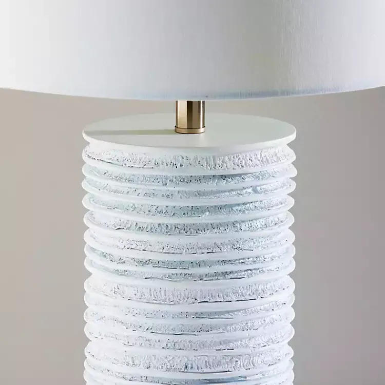 Table Lamps-Kirklands Home Weathered Cream Marissa Ribbed Table Lamp