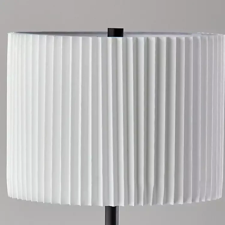 Floor Lamps-Kirklands Home Eli Pleated Shade Floor Lamp Black