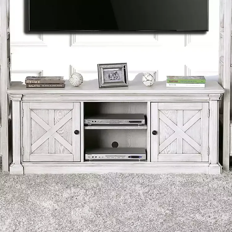 Tv Stands & Media Consoles-Kirklands Home Antique Wood Farmhouse Media Cabinet White