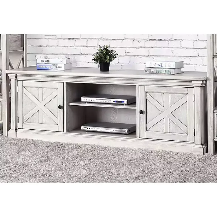 Tv Stands & Media Consoles-Kirklands Home Antique Wood Farmhouse Media Cabinet White