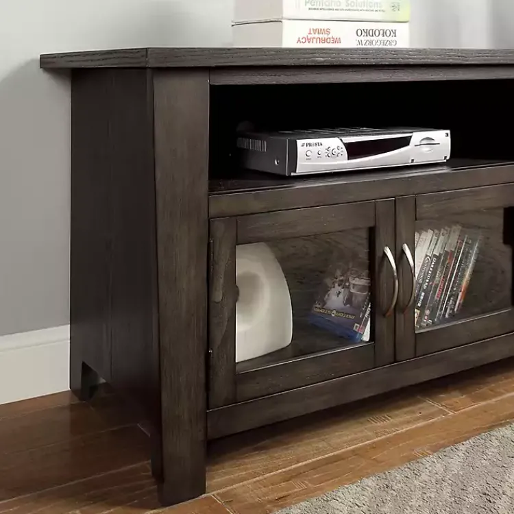 Tv Stands & Media Consoles-Kirklands Home Dark Wood 4-Door Media Cabinet Gray