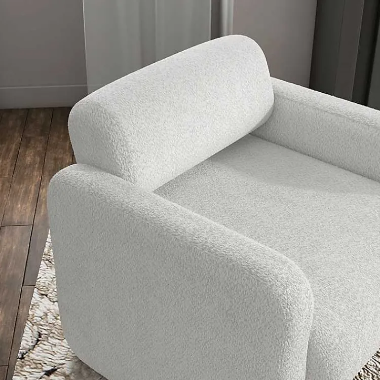 Accent Chairs-Kirklands Home Boucle Modern Accent Chair White