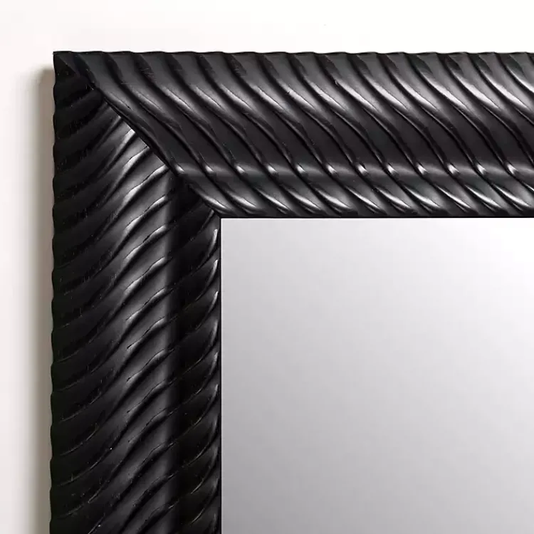Decorative Mirrors-Kirklands Home Sloan Black Grooved Wall Mirror