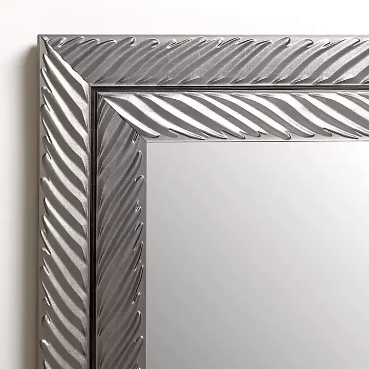 Decorative Mirrors-Kirklands Home Sloan Silver Grooved Wall Mirror
