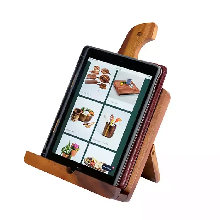 Kitchen Storage-Kirklands Home Natural Acacia Wood Cookbook Holder Brown