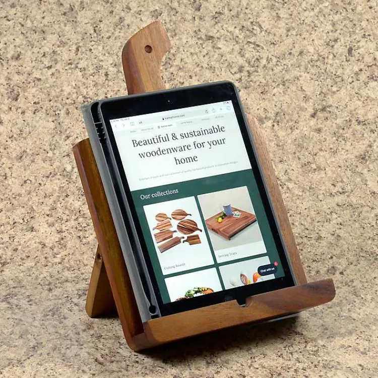 Kitchen Storage-Kirklands Home Natural Acacia Wood Cookbook Holder Brown