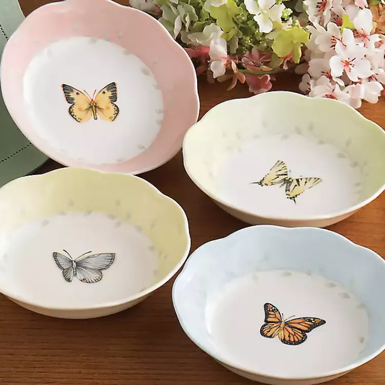 Dinnerware-Kirklands Home Butterfly Meadow Fruit Bowls, Set of 4