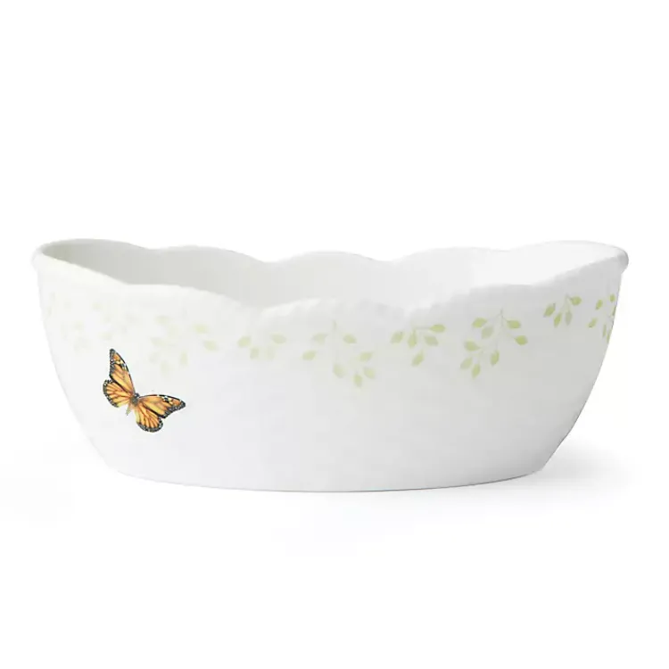 Serving & Entertaining-Kirklands Home White Butterfly Meadow Porcelain Bread Basket