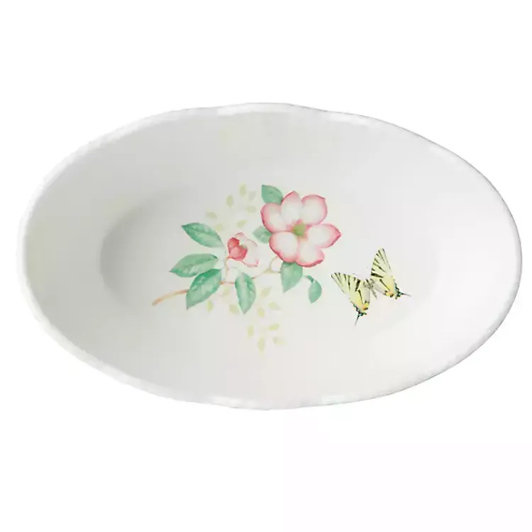 Serving & Entertaining-Kirklands Home White Butterfly Meadow Porcelain Bread Basket