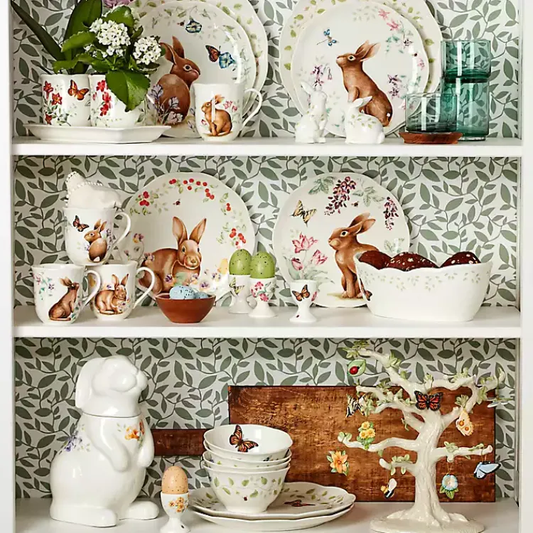 Serving & Entertaining-Kirklands Home White Butterfly Meadow Porcelain Bread Basket