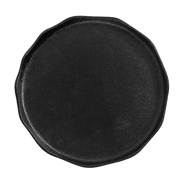 Accent & End Tables-Kirklands Home Metal Deckled Edge Round Side Table Black