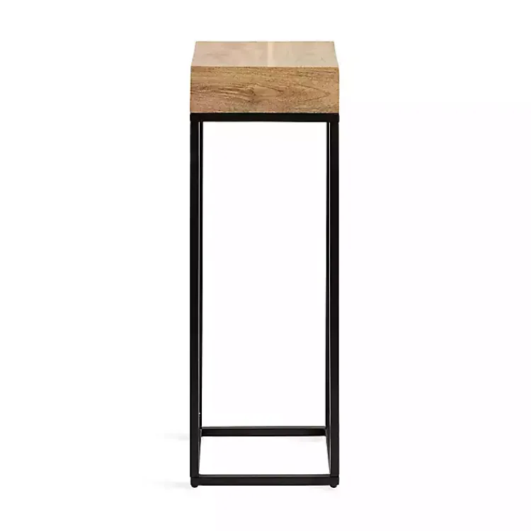 Accent & End Tables-Kirklands Home Mango Wood Tabletop Square Side Table Tan