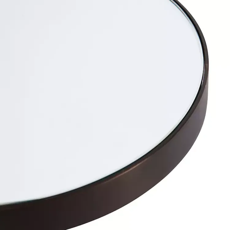 Accent & End Tables-Kirklands Home Bronze Mirror Tabletop Round Cocktail Table Black