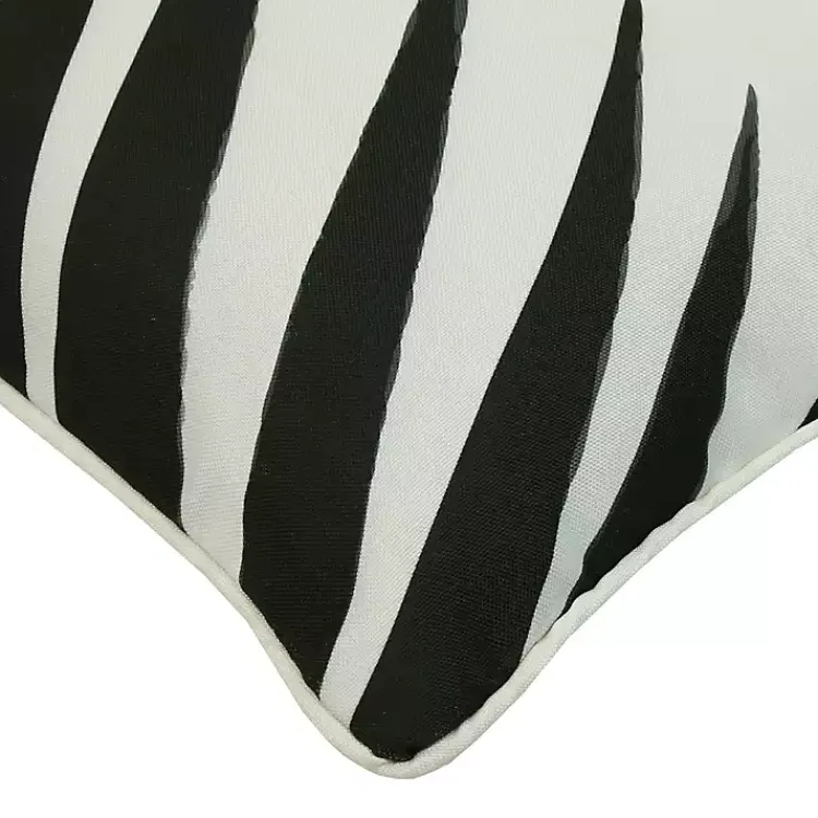 Outdoor Cushions & Pillows-Kirklands Home Black and White Zebra Outdoor Pillow
