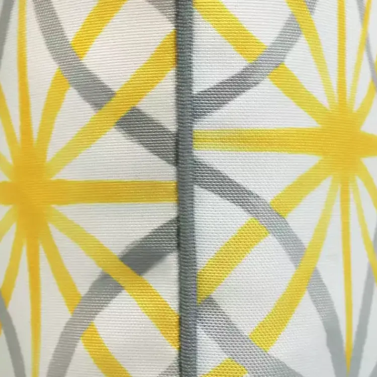 Outdoor Cushions & Pillows-Kirklands Home Yellow & Gray Geometric Flowers Outdoor Pillow