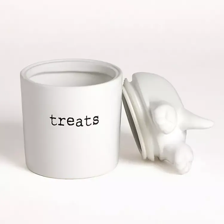 Pet Dishes & Canisters-Kirklands Home Ceramic Dog Treat Canister White