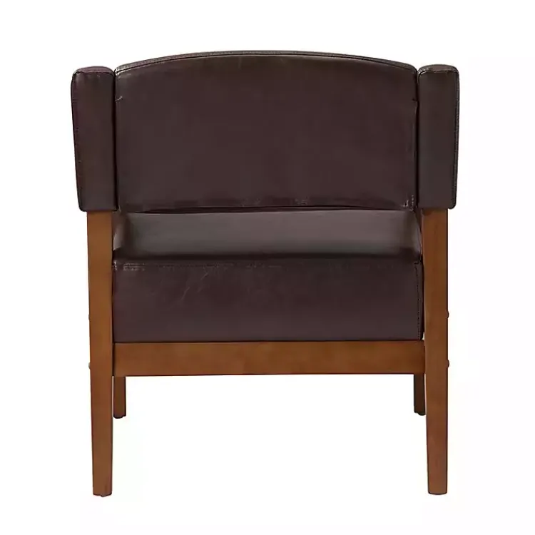 Accent Chairs-Kirklands Home Faux Leather Nicki Accent Chair Brown