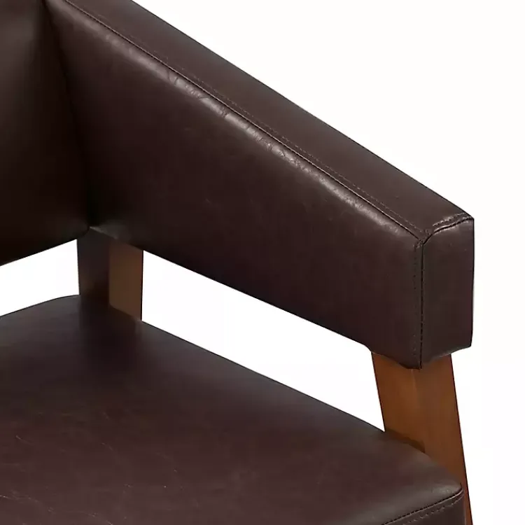 Accent Chairs-Kirklands Home Faux Leather Nicki Accent Chair Brown