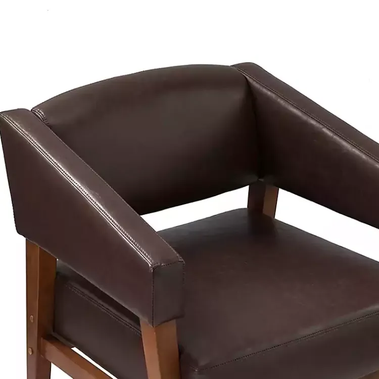 Accent Chairs-Kirklands Home Faux Leather Nicki Accent Chair Brown